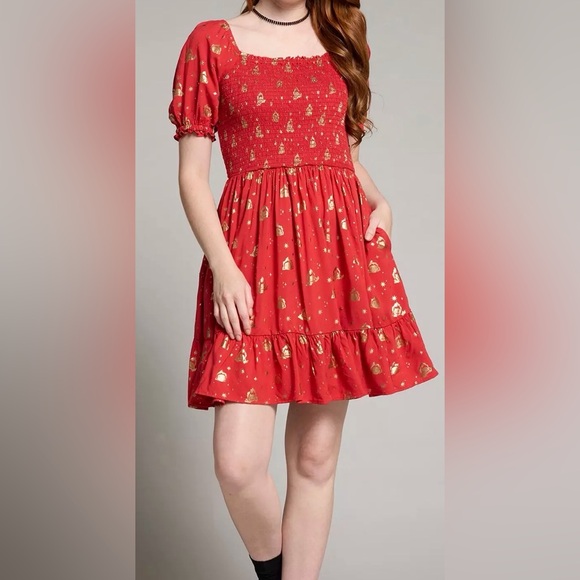 Studio Ghibli Dresses & Skirts - Studio Ghibli® Howl's Moving Castle Calcifer Starry Allover Print Smock Dress